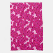 Kunstdebloem - magenta op roze theedoek (Verticaal)