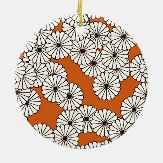 Kunstdebloem - roestroom keramisch ornament (Achterkant)