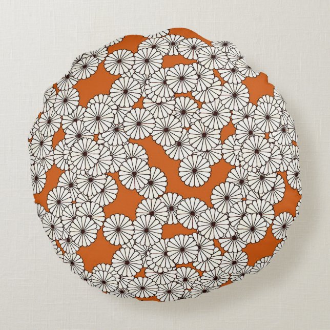 Kunstdebloem - roestroom rond kussen (Achterkant)