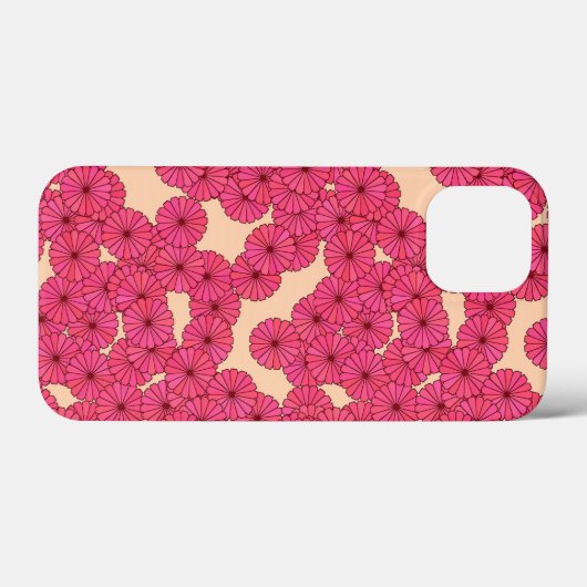 Kunstdebloem - roze en perzik Case-Mate iPhone case (Achterkant (horizontaal))