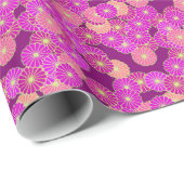 Kunstdebloem - schoppen van violet, koraal cadeaupapier (Rol Hoek)
