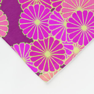 Kunstdebloem - schoppen van violet, koraal fleece deken