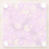 Kunstdebloem - schoppen van violet, koraal glazen onderzetter (Achterkant)