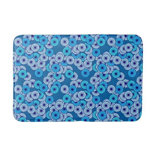 Kunstdebloem - tinten blauw badmat (Voorkant)