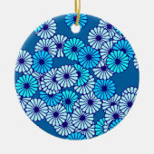 Kunstdebloem - tinten blauw keramisch ornament (Voorkant)