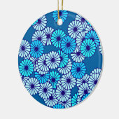 Kunstdebloem - tinten blauw keramisch ornament (Links)