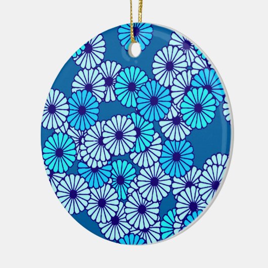 Kunstdebloem - tinten blauw keramisch ornament (Links)