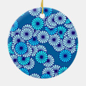 Kunstdebloem - tinten blauw keramisch ornament (Achterkant)