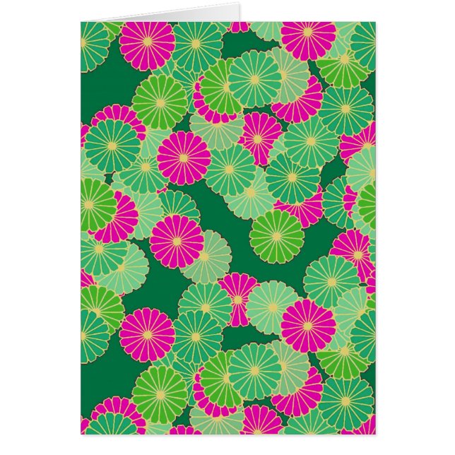 Kunstdebloem - tinten groen, fuchsie (Voorkant)