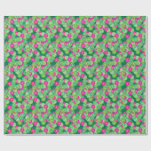 Kunstdebloem - tinten groen, fuchsie cadeaupapier (Vlak)