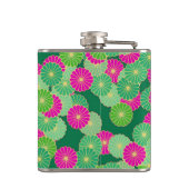 Kunstdebloem - tinten groen, fuchsie heupfles (Achterkant)