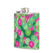 Kunstdebloem - tinten groen, fuchsie heupfles (Links)