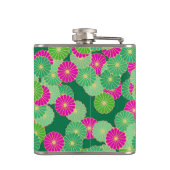 Kunstdebloem - tinten groen, fuchsie heupfles (Achterkant)