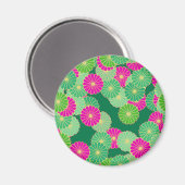 Kunstdebloem - tinten groen, fuchsie magneet (Voorkant / Achterkant)