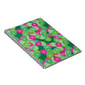 Kunstdebloem - tinten groen, fuchsie notitieboek (Rechterzijde)