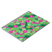 Kunstdebloem - tinten groen, fuchsie notitieboek (Linkerzijde)