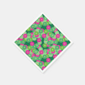 Kunstdebloem - tinten groen, fuchsie servetten (Hoek)