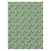 Kunstdebloem - tinten groen, fuchsie tafelkleed (Voorkant)