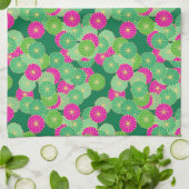 Kunstdebloem - tinten groen, fuchsie theedoek (Gevouwen)