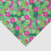 Kunstdebloem - tinten groen, fuchsie tissuepapier (Detail)