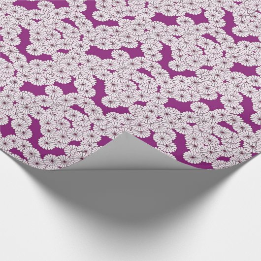 Kunstdebloem - wit op paars cadeaupapier (Hoek)