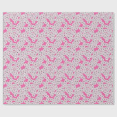Kunstdebloem - wit op roze cadeaupapier (Vlak)