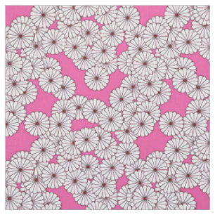 Kunstdebloem - wit op roze stof