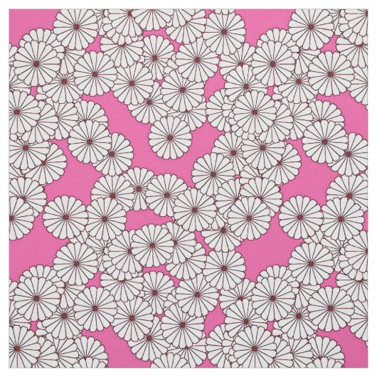 Kunstdebloem - wit op roze stof (Swatch)