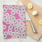 Kunstdebloem - wit op roze theedoek (Quarter Fold)
