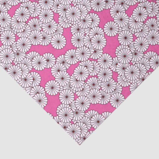 Kunstdebloem - wit op roze tissuepapier (Detail)