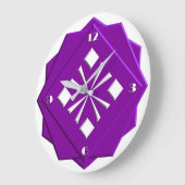 Kunstdeco-amethyst paars geometrisch patroon grote klok (Hoek)