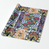 kunstdeco & art nouveau patroon wrapping pa cadeaupapier (Uitgerold)