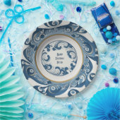 Kunstdeco Blue/White Porcelain Design Personalized Papieren Bordje (Feest)