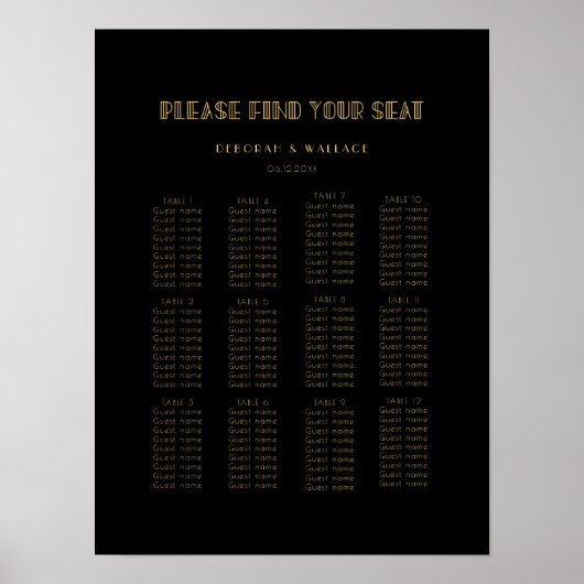 kunstdeco-bruiloft uit de jaren 20 poster (Voorkant)