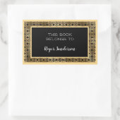 Kunstdeco-cirkels zwart en goudbladkookplaat rechthoekige sticker (Tas)