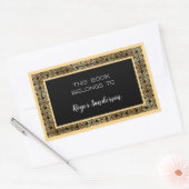 Kunstdeco-cirkels zwart en goudbladkookplaat rechthoekige sticker (Envelop)