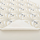 Kunstdeco Classy Black en Cream Palmettos (1920) Sherpa Deken (3/4)