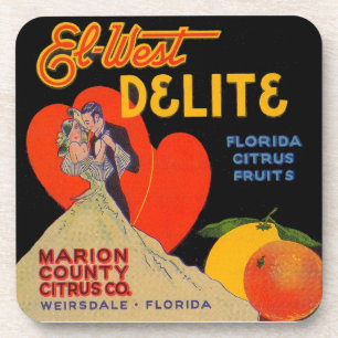 Kunstdeco El-West Delite Florida Citrus Fruit uit  Bier Onderzetter