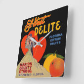 Kunstdeco El-West Delite Florida Citrus Fruit uit  Vierkante Klok (Hoek)