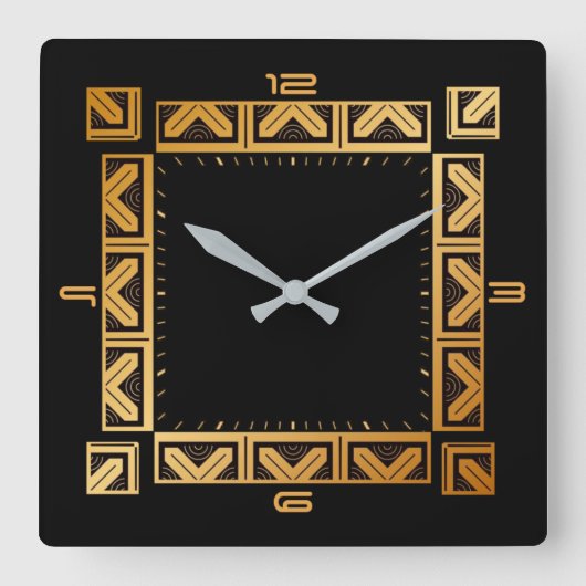 Kunstdeco elegant stijl vierkante klok (Voorkant)