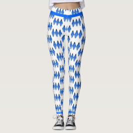 Kunstdeco-element in blauwe Leggings