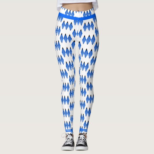 Kunstdeco-element in blauwe Leggings (Voorkant)