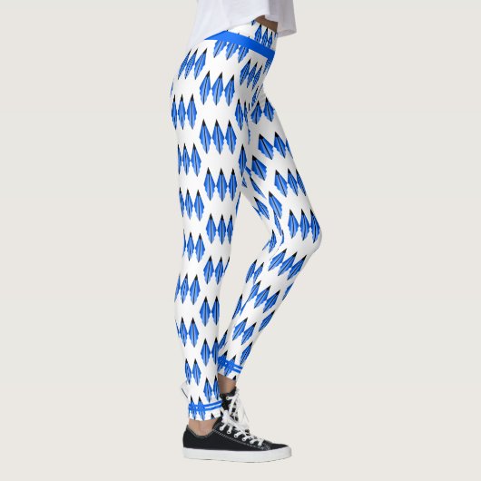 Kunstdeco-element in blauwe Leggings (Rechts)