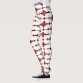 Kunstdeco-element in diepe rode Leggings (Links)