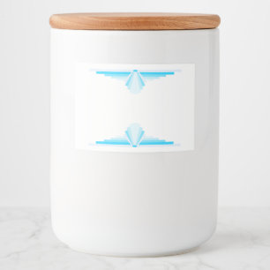 Kunstdeco-element in lichtblauw voedselcontainer etiket