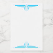 Kunstdeco-element in lichtblauw voedselcontainer etiket (Enkel label)