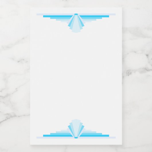 Kunstdeco-element in lichtblauw voedselcontainer etiket (Enkel label)