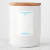 Kunstdeco-element in lichtblauw voedselcontainer etiket (Voorkant)