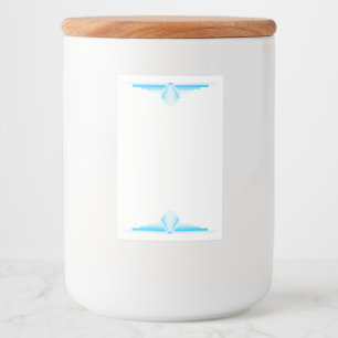 Kunstdeco-element in lichtblauw voedselcontainer etiket