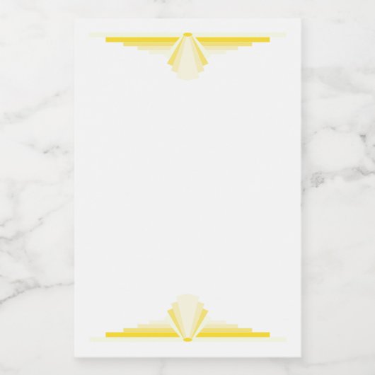 Kunstdeco-element in lichtgeel voedselcontainer etiket (Enkel label)